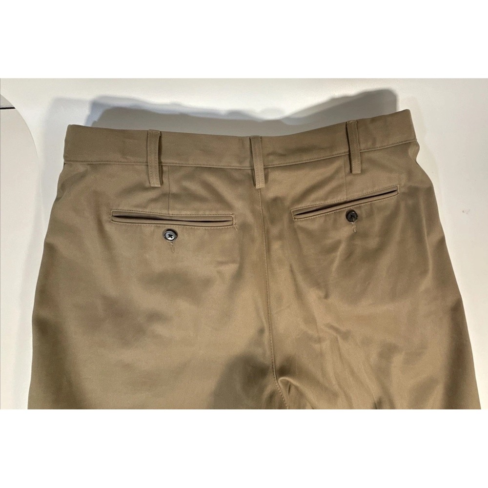 Land's End Traditional Fit Straight Leg Dress Pants Men's 36 Khaki Flat Front - Picture 6 of 12